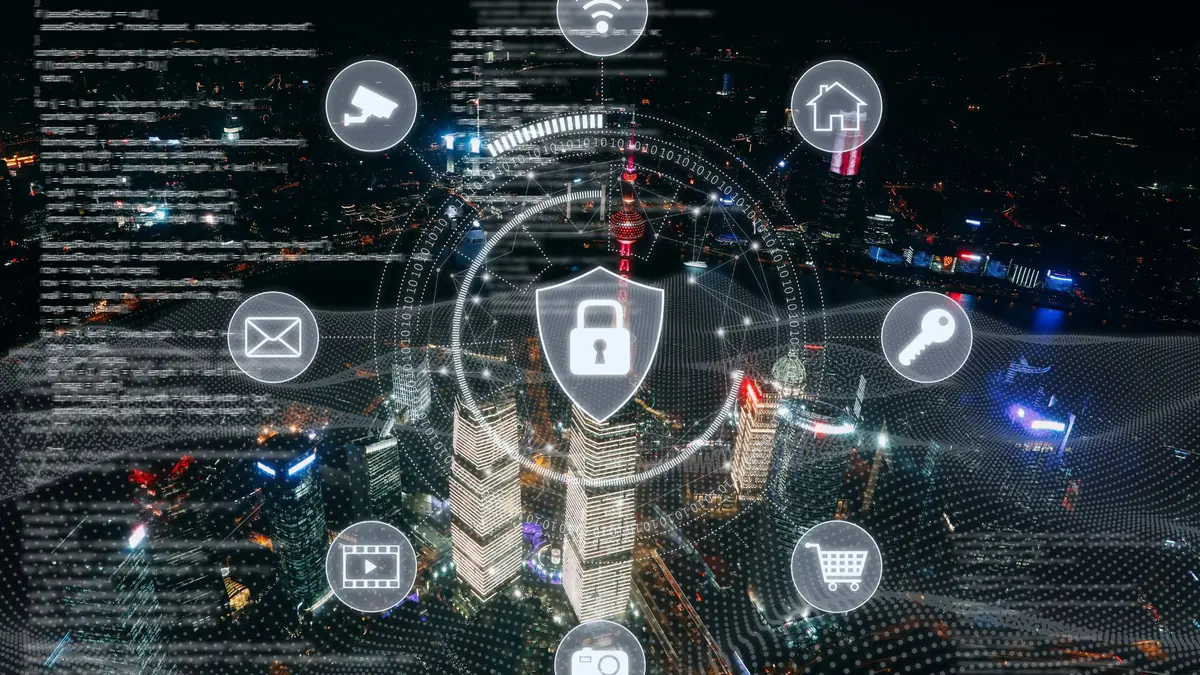 Infraestructuras críticas de una ciudad protegidas por la directiva NIS2 de ciberseguridad